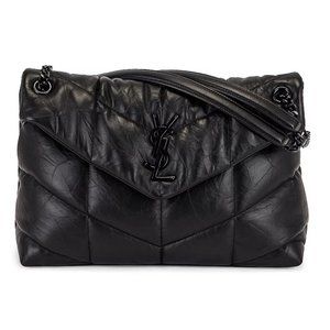 New Saint Laurent Medium Black Puffer Chain Bag